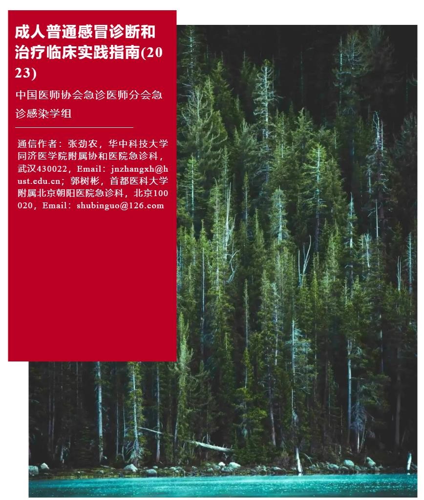 阿比多爾進入成人普通感冒診斷和治療臨床實踐指南